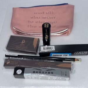 8pc Cosmetic makeup bag with assorted Lip and eye cosmetics bundle New